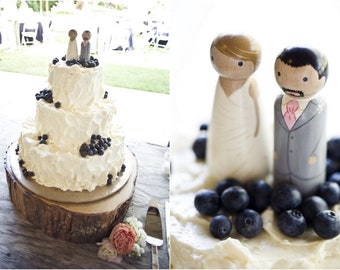 UNnaked custom wedding cake topper peggies