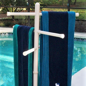 REFURBISHED - Beige Colored - Towel Holder For Pool, Patio, Hot Tub, Yard, Bathroom, or Dock.