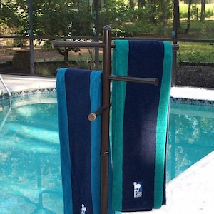 Bronze Colored - Towel Holder For Pool, Patio, Hot Tub, Yard, Bathroom, or Dock