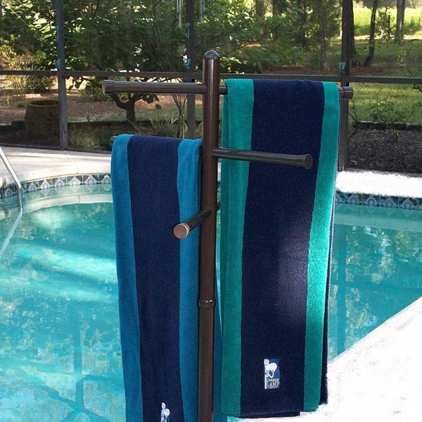 Bronze Colored - Towel Holder For Pool, Patio, Hot Tub, Yard, Bathroom, or Dock