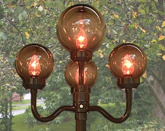Bronze Colored - 4 Globe European Lamp For The Patio, Yard, Dock.