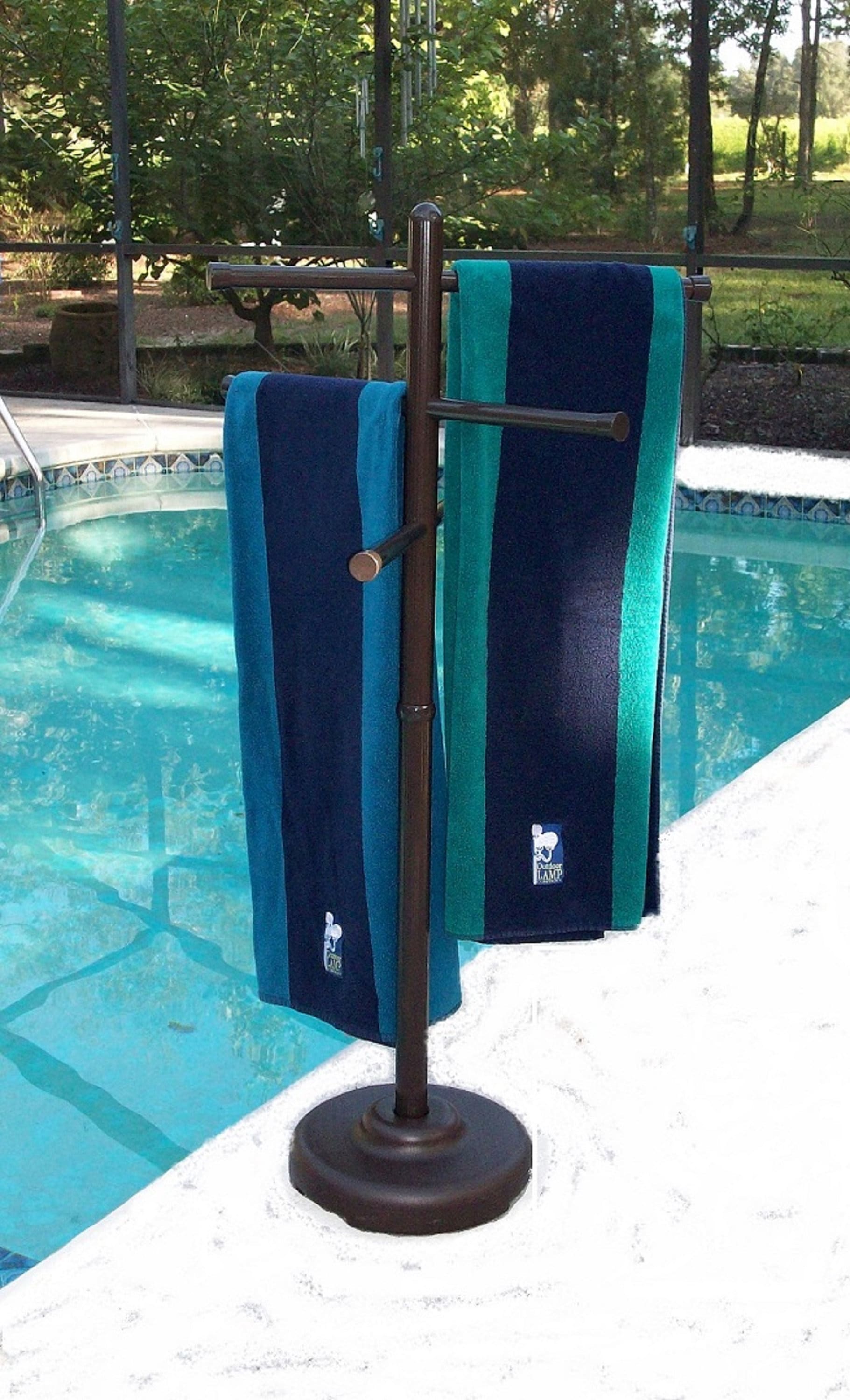 Towel Colored Tub, Patio, or Holder Bathroom, Hot Dock Bronze Pool, Yard, For