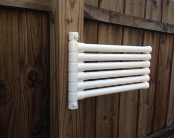 Towel Holder - Wall Mount - White - For Pool, Patio, Hot Tub, Yard, Bathroom, or Dock