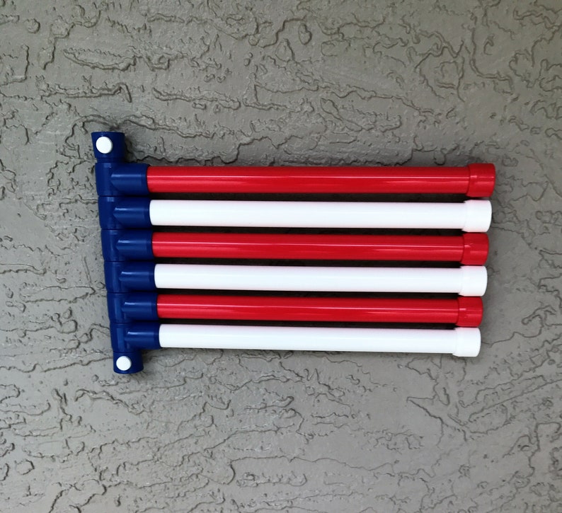 American Flag - Towel Holder - Wall Mount - Red White & Blue - For Pool, Patio, Hot Tub, Yard, Bathroom, or Dock 