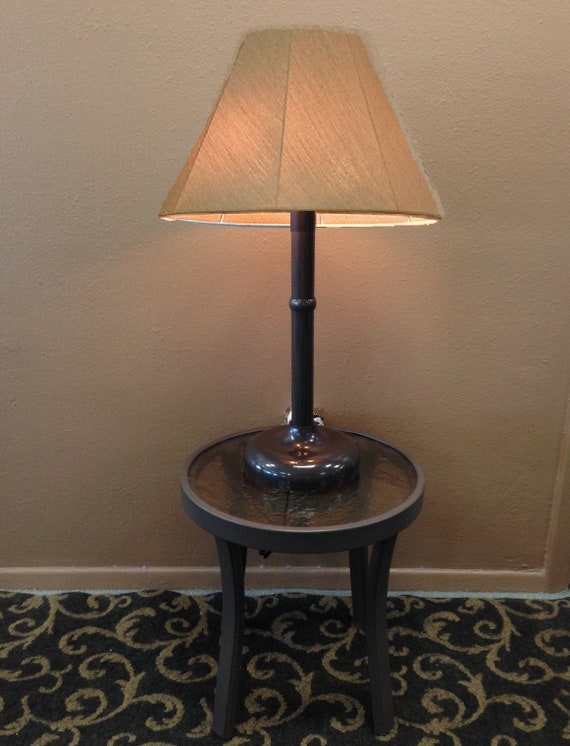 Tabletop Patio Lamp With Shade Bronze Color Etsy