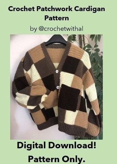 Crochet Patchwork Cardigan Pattern - Etsy