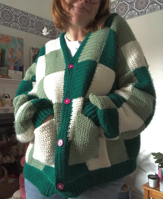 Patchwork cardigan hot sale