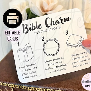 Bible Charm Instructions: Editable PDF Template for Shop Seller