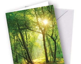 This Card Plants a Woodland Tree - Greetings card plants a tree in a UK woodland - A green gift with a unique tree code