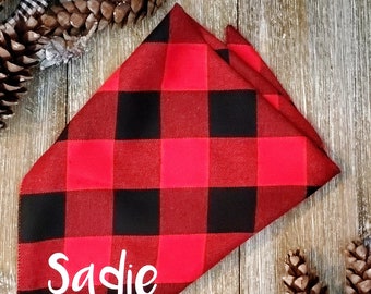 Red Buffalo Plaid Dog Bandanas