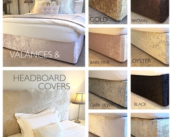 The Original Seller Crushed Velvet Elasticated Bed Valance | Divan Base Cover | Bed Wrap - ALL SIZES