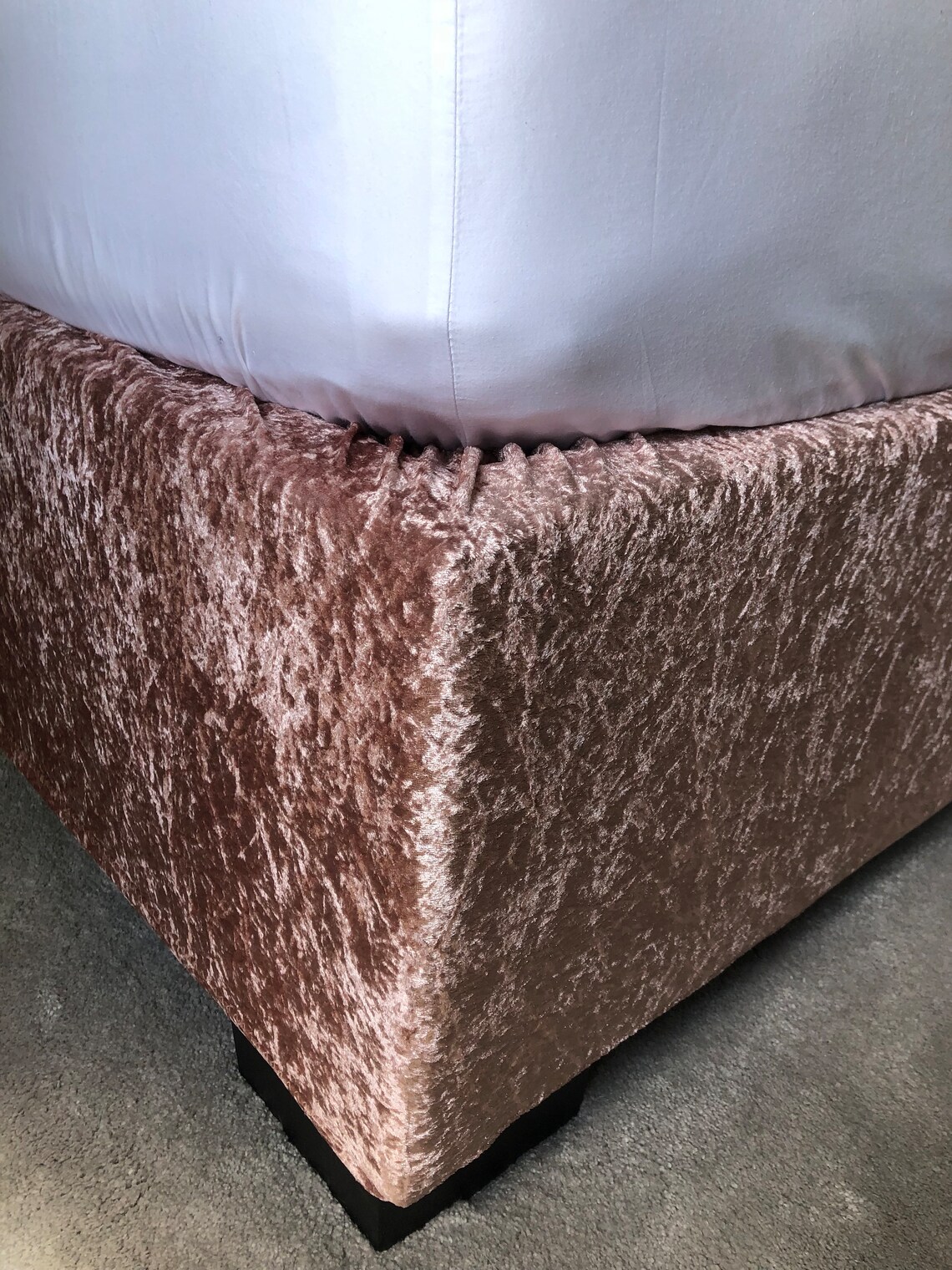 The Original Seller Crushed Velvet Elasticated Bed Valance Divan Base