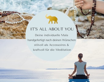 WUNSCH MALA - personalisierte Mala 108 Perlen Edelsteinkette - individuell handgefertigt - Meditationskette - Yoga Schmuck Geschenk