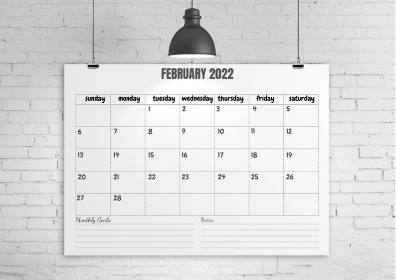 2022 Calender A1 A2 A3 A4 Letter Size Printable Calender | Etsy Singapore