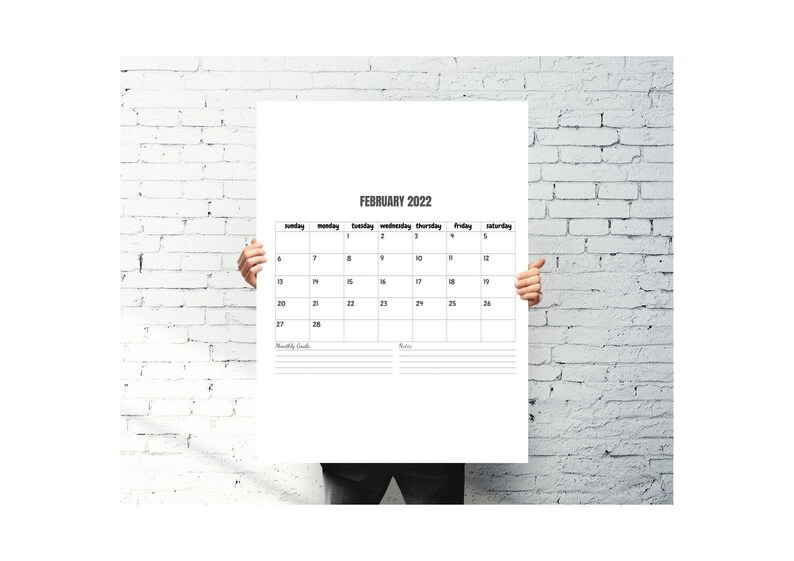 2022 Calender A1 A2 A3 A4 Letter Size Printable Calender | Etsy Singapore