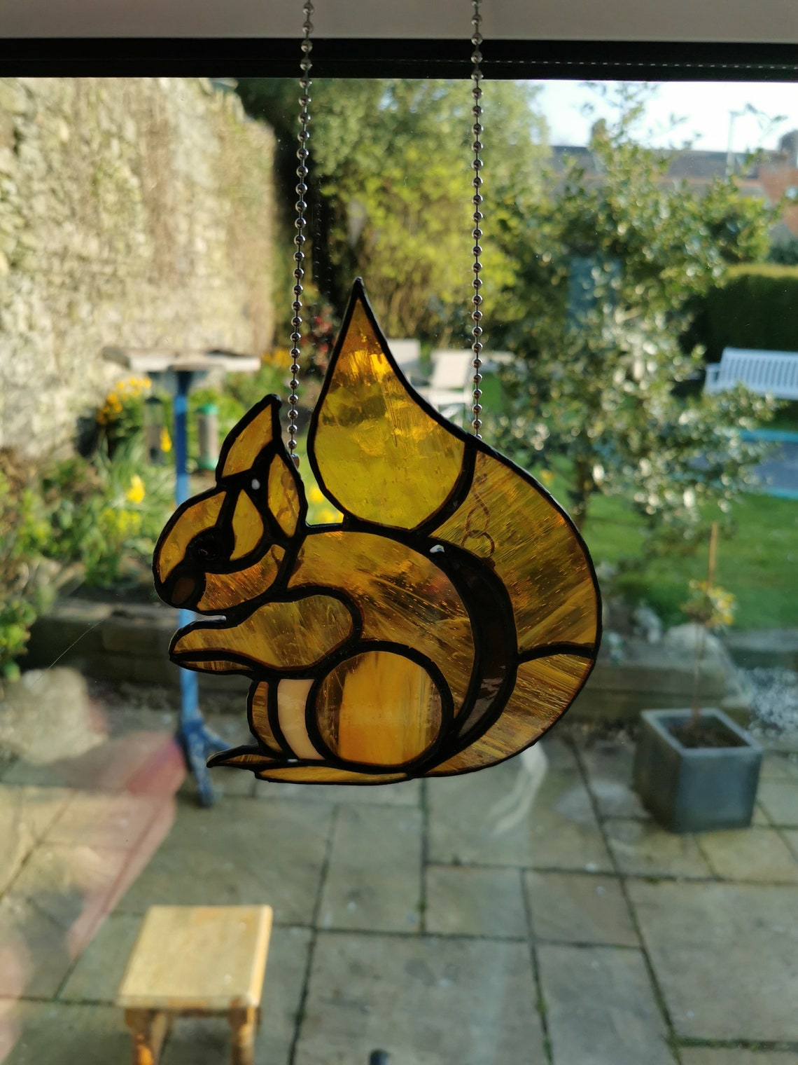 Stained Glass Irish Red Squirrel Tiffany Style Handmade | Etsy