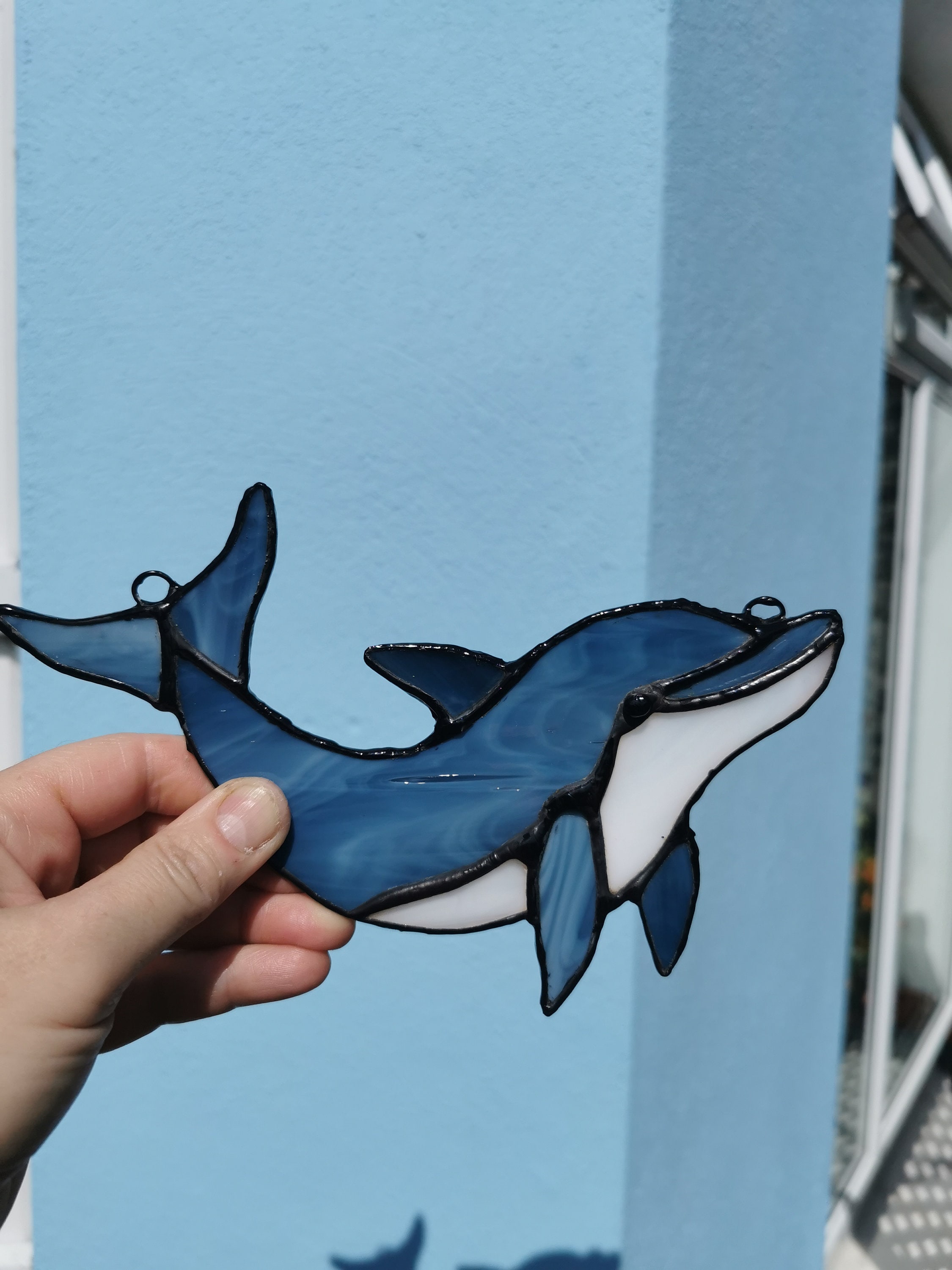 Dolphin Tiffany Style Stained Glass Etsy
