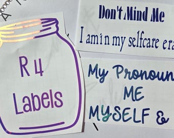 Holographic Vinyl Sticker Bundle | Retro Teal Chrome Decals (R 4 Labels, Self-care Era)