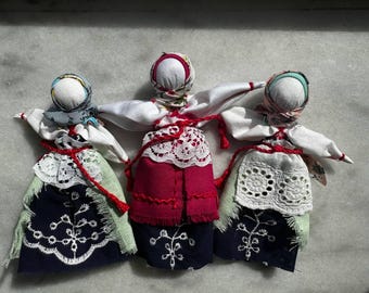 3 lalki Motanka | Ukraińska ręcznie robiona lalka etniczna | Słowiański amulet ochronny | Dar duchowy