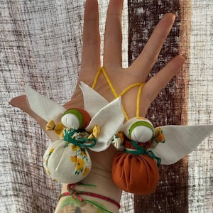 Ukrainian Motanka Doll Angel – Handmade Protective Amulet – Small Guardian Spirit Doll – Ethnic Home Decor – Slavic Folk Gift