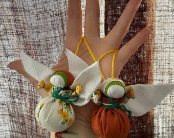 3 ukrainian Motanka Doll Angel – Handmade Protective Amulet – Small Guardian Spirit Doll – Ethnic Home Decor – Slavic Folk Gift