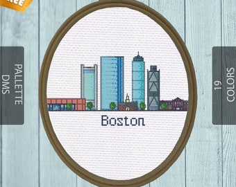 Boston schema punto croce pdf /Punti da ricamo / Disegni punto croce / Download digitale / Punto croce città / Migliori città