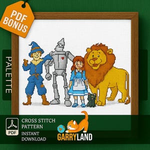 The Wonderful Wizard of Oz Cross Stitch Pattern PDF – Digital Embroidery Chart, Instant Download
