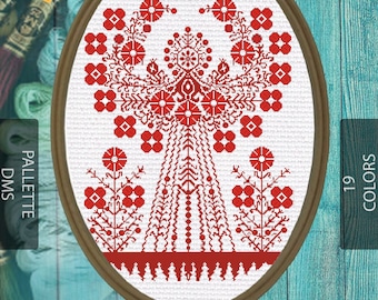 Ukrainian Embroidery Bereginya – Cross Stitch Pattern PDF, Digital Download, Slavic Talisman for Protection, Embroidery Kit for Beginners