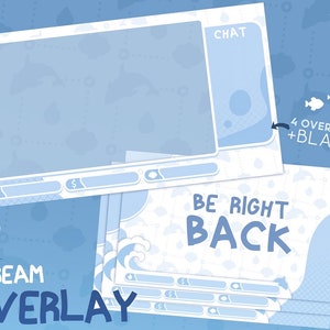 Ocean Inspired Stream Overlay Set - 5 Twitch Overlays