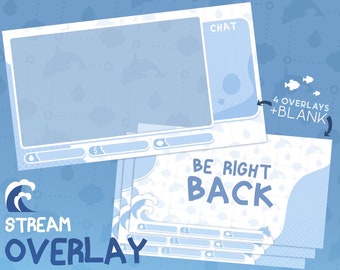 Ocean Inspired Stream Overlay Set - 5 Twitch Overlays