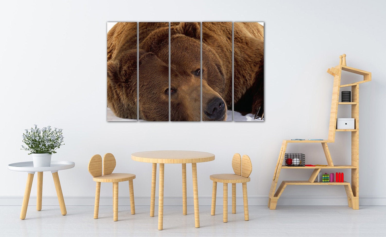 Grizzly Canvas Bear Wall Art Wildlife Decor Animal Etsy