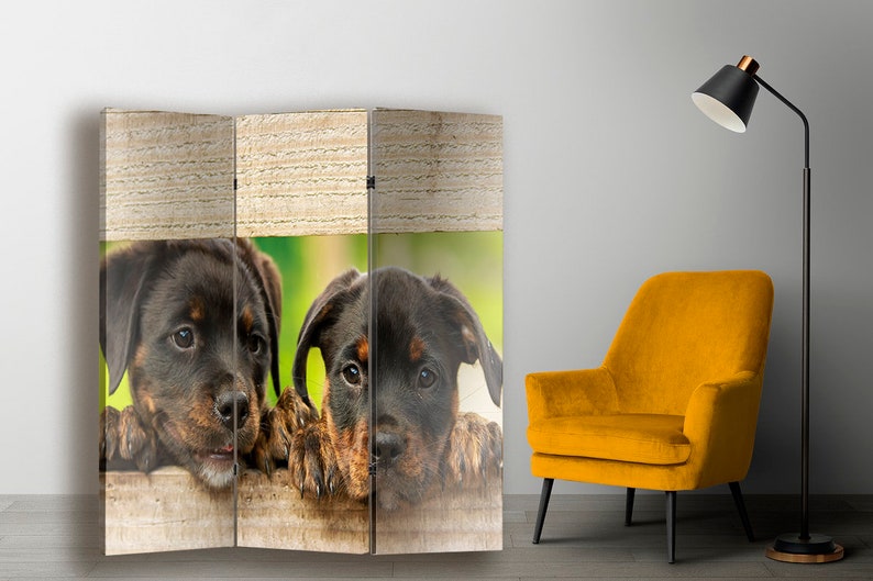 Rottweiler Art Canvas Room Divider Dog Room Decor Dressing Etsy