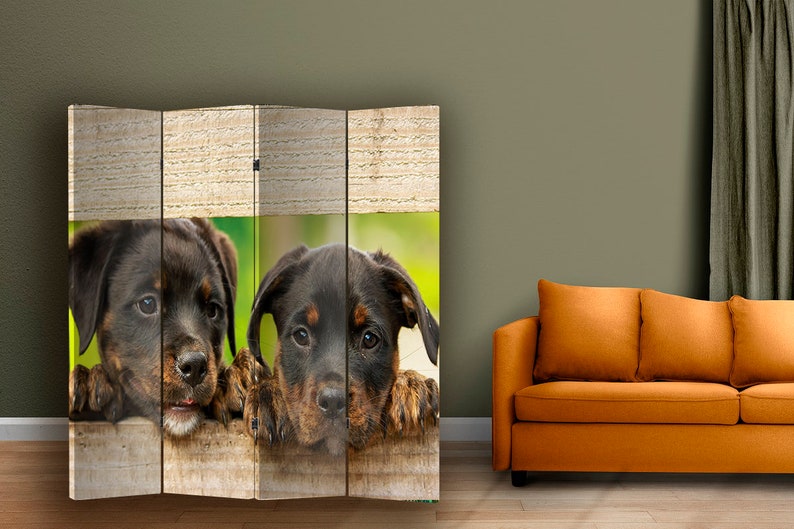 Rottweiler Art Canvas Room Divider Dog Room Decor Dressing Etsy