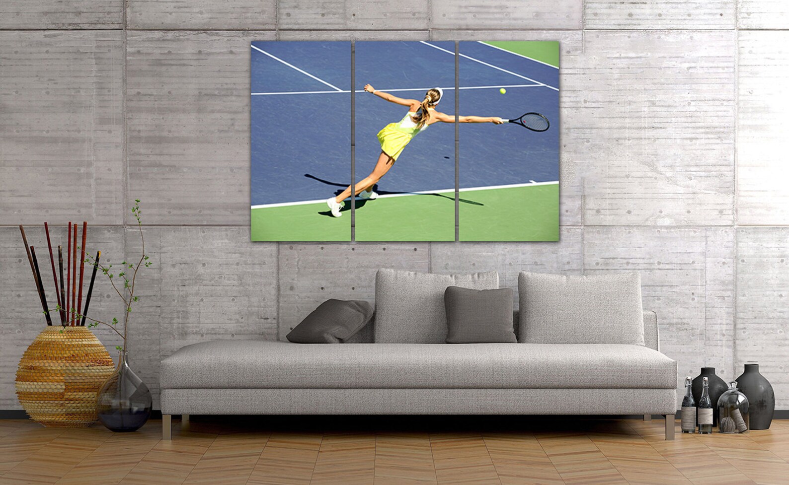 Playing tennis print Game canvas Tennis wall décor Tennis ball | Etsy