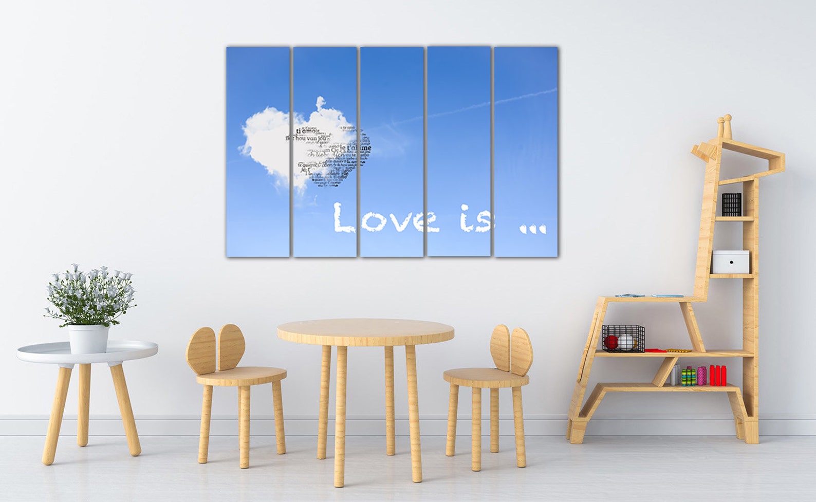 Love canvas Heart wall art Blue sky print Romantic wall décor | Etsy