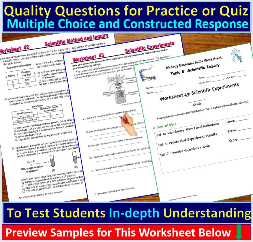 Scientific Method Inquiry & Experiment Living Environment | Etsy