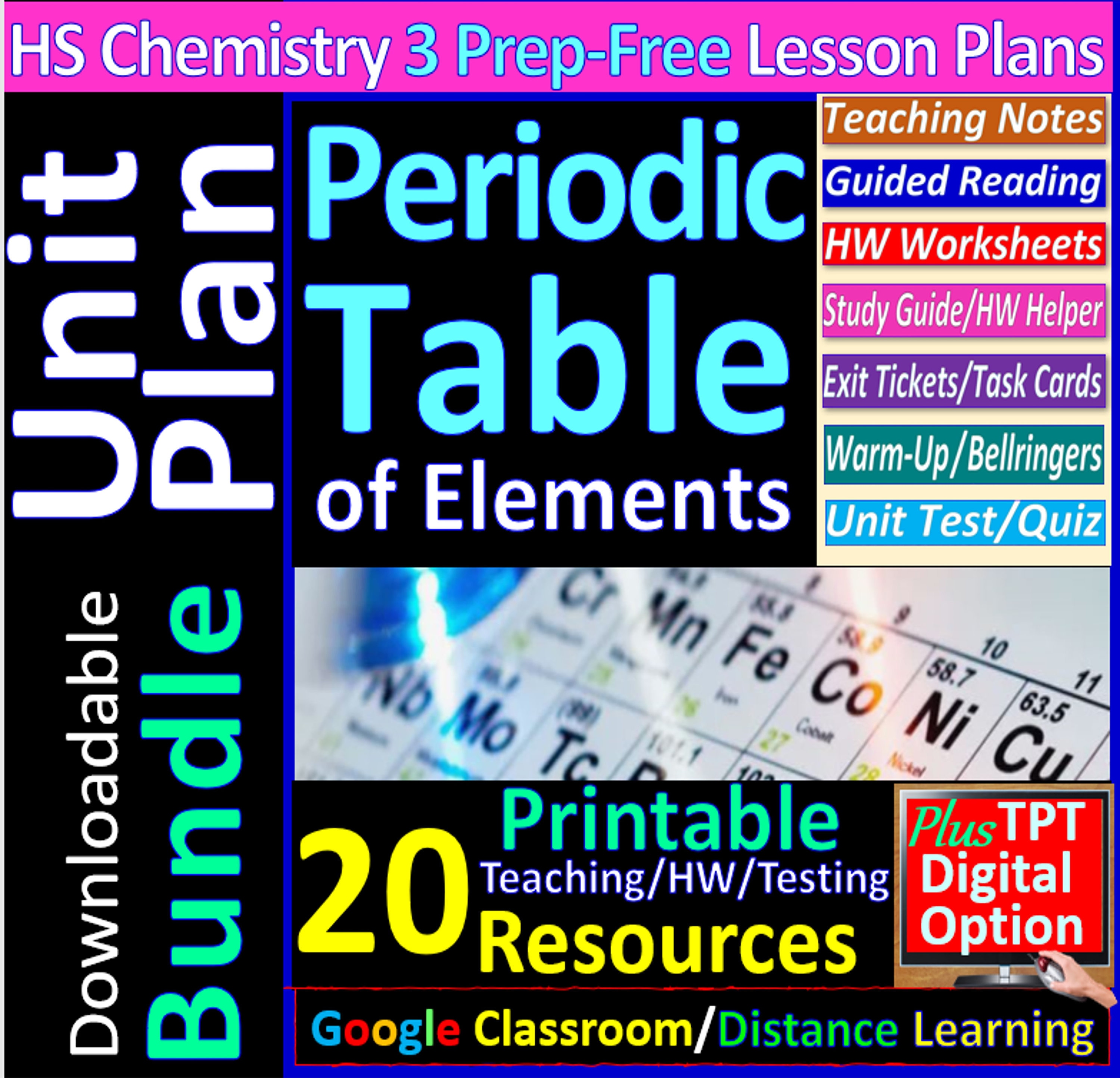 Unit Plan Periodic Table Elements Alkali Halogen Noble - Etsy