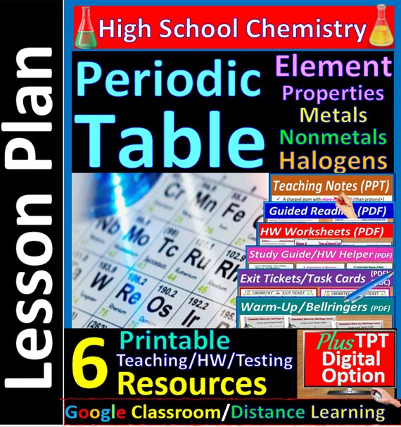 lesson plan periodic table types of elements and properties etsy