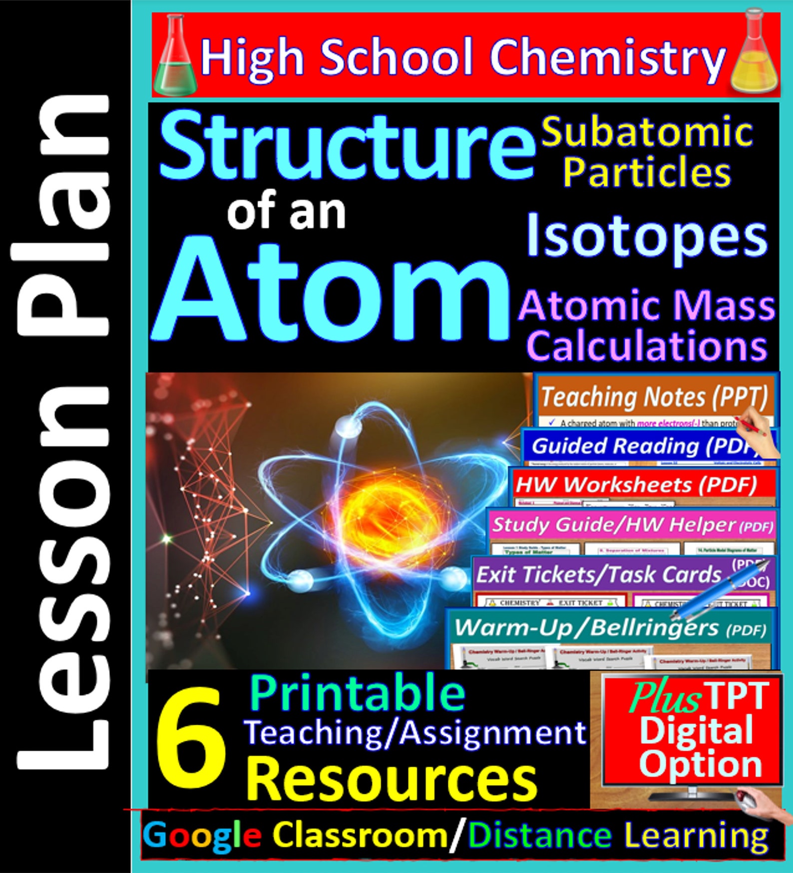 Lesson Plan: Structure of Atoms Isotopes Atomic Number and | Etsy