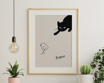 Picasso Cat Print | Picasso Print | Picasso Poster | Animal Sketch | Exhibition Poster | Picasso Printables | Picasso Wall Art | Digital Art