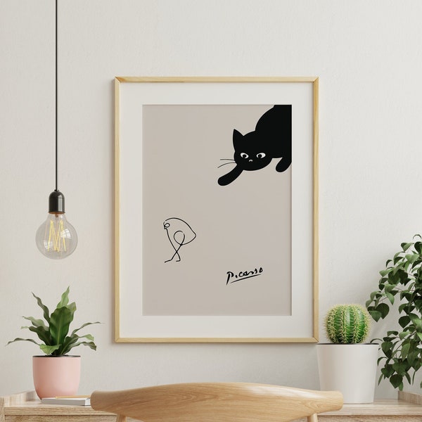 Picasso Cat Print | Picasso Print | Picasso Poster | Animal Sketch | Exhibition Poster | Picasso Printables | Picasso Wall Art | Digital Art