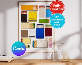Custom Matchbook Template: DIY Personalized Design (Canva Editable, Digital Download