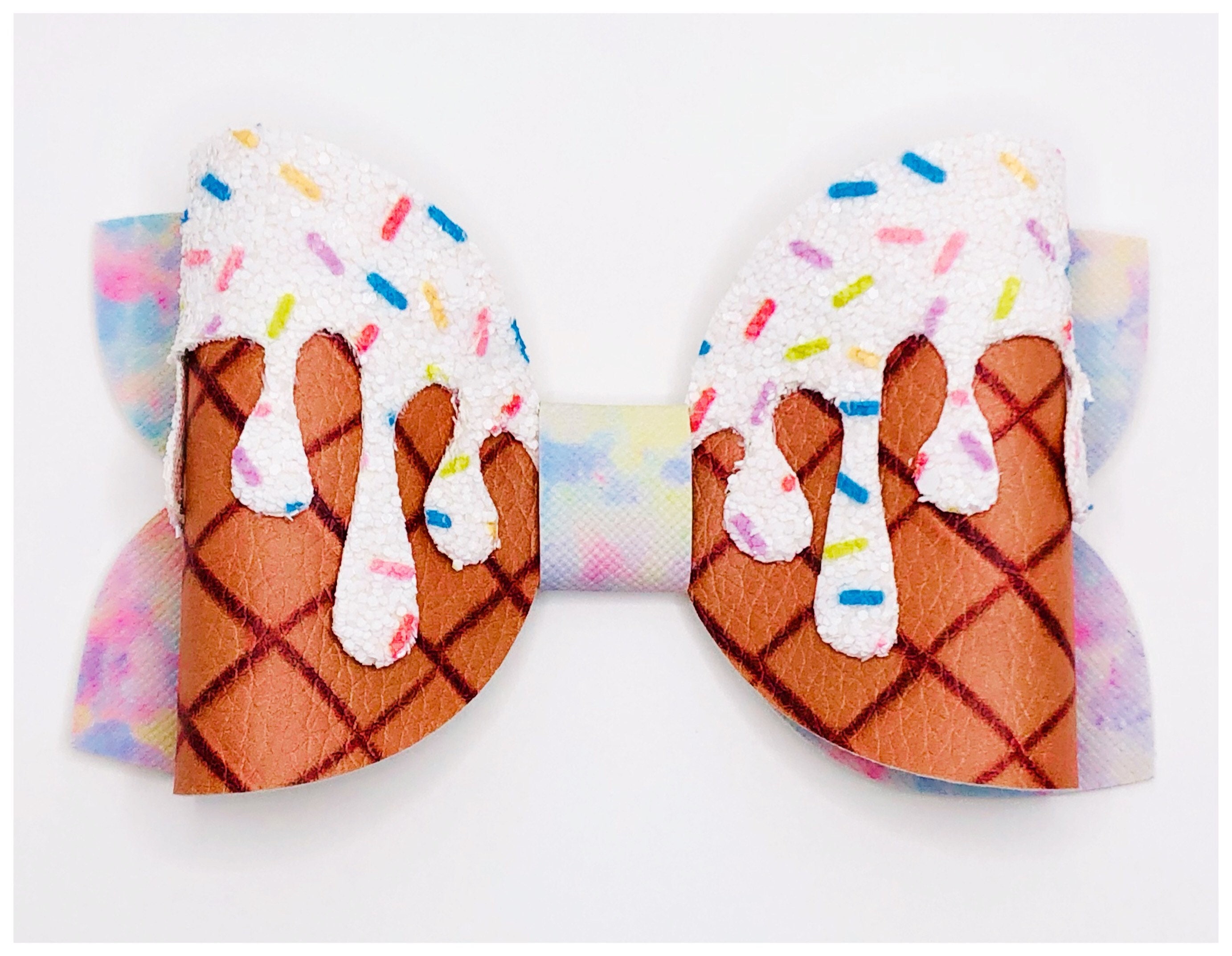 Ice Cream Melt Bow Ice Cream Drip Hair Bow Sprinkles & Etsy