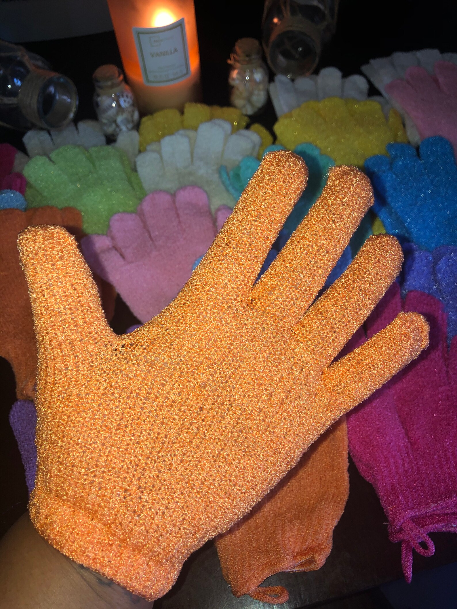 Exfoliating Body Wash Gloves with Suction cup hook Etsy
