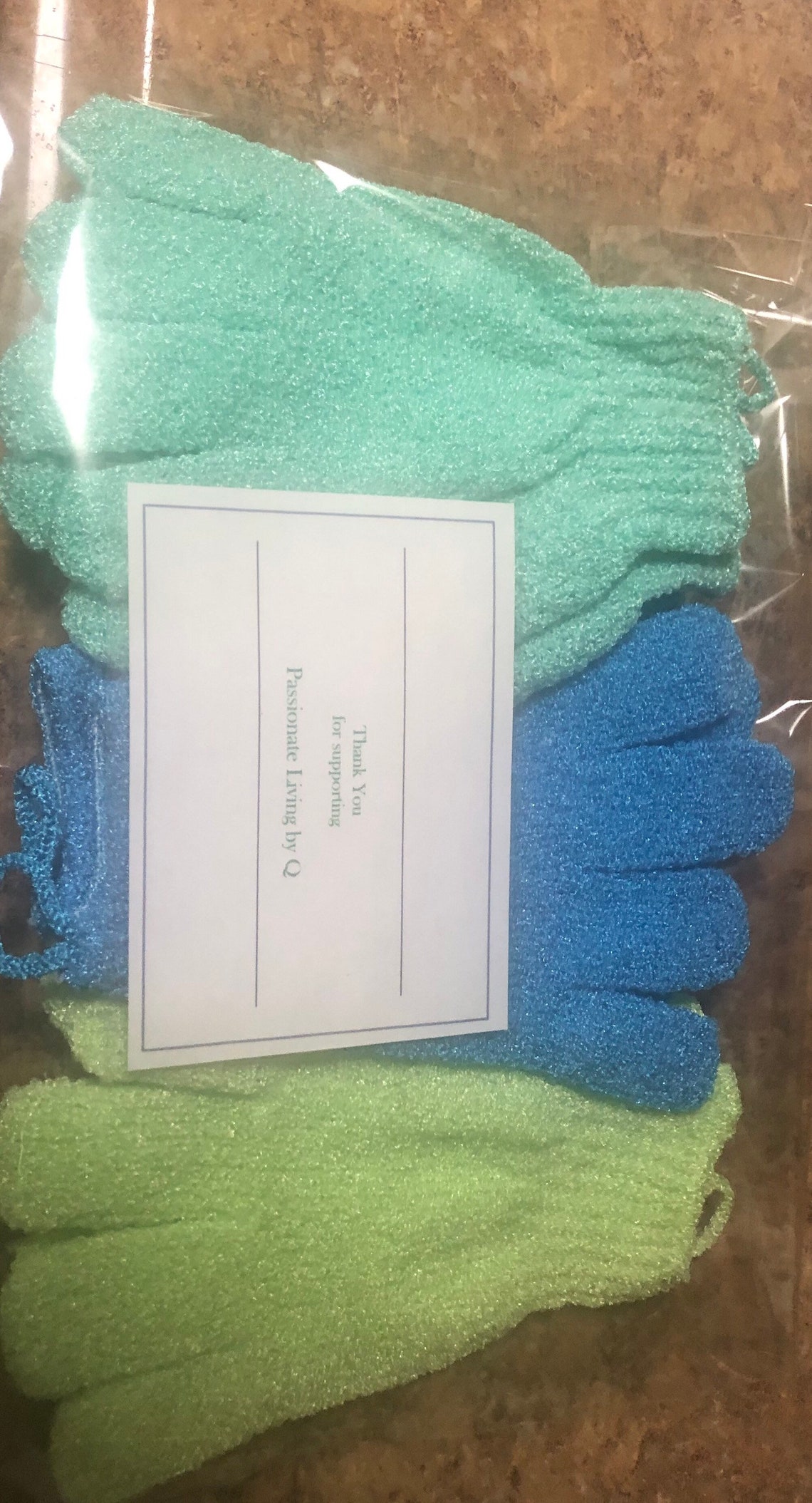 Exfoliating Body Wash Gloves with Suction cup hook Etsy