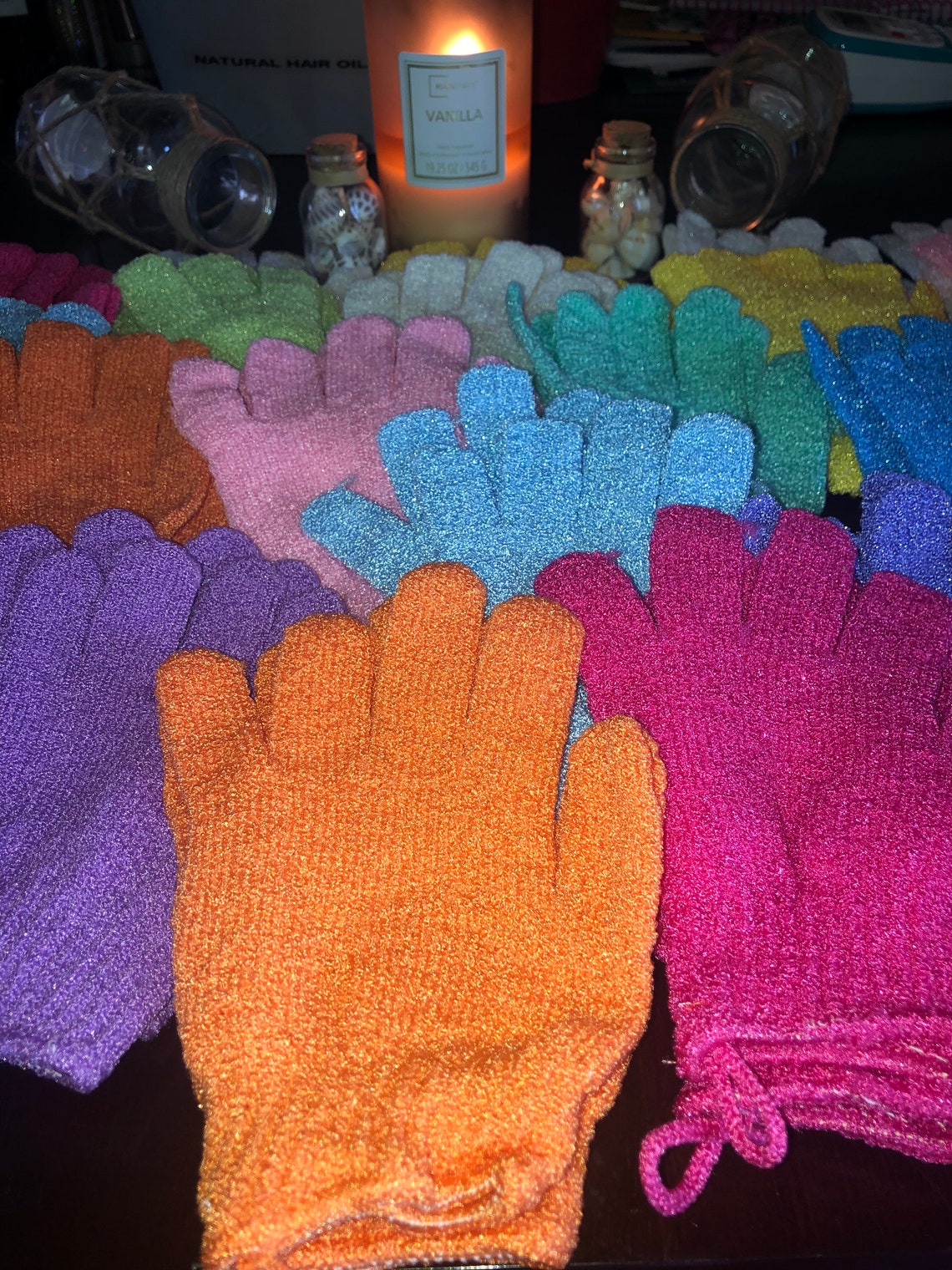 Exfoliating Body Wash Gloves with Suction cup hook Etsy