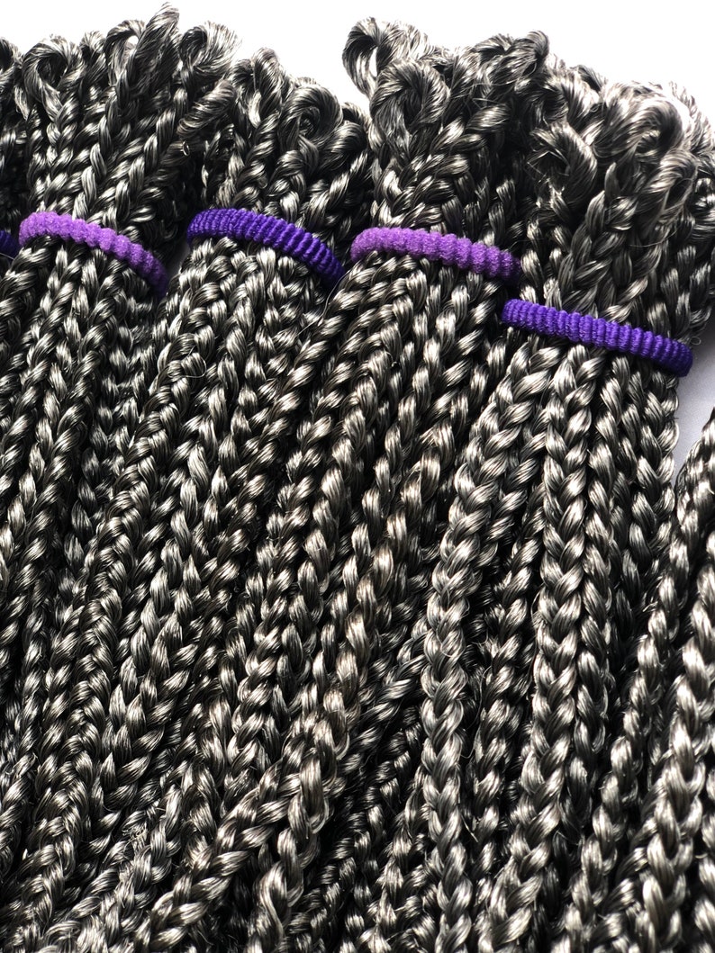 Prelooped Crochet Salt and Pepper Braids With Curly Ends Box Braids 12