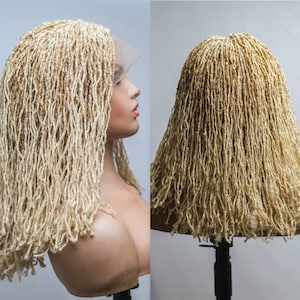 Skinny blonde Sister locs full lace handmade locs free shipping