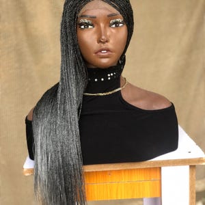 Micro twists salt and pepper wig with 6x6 closure  free shipping