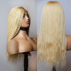 Micro twists blonde wig with full lace free shipping.